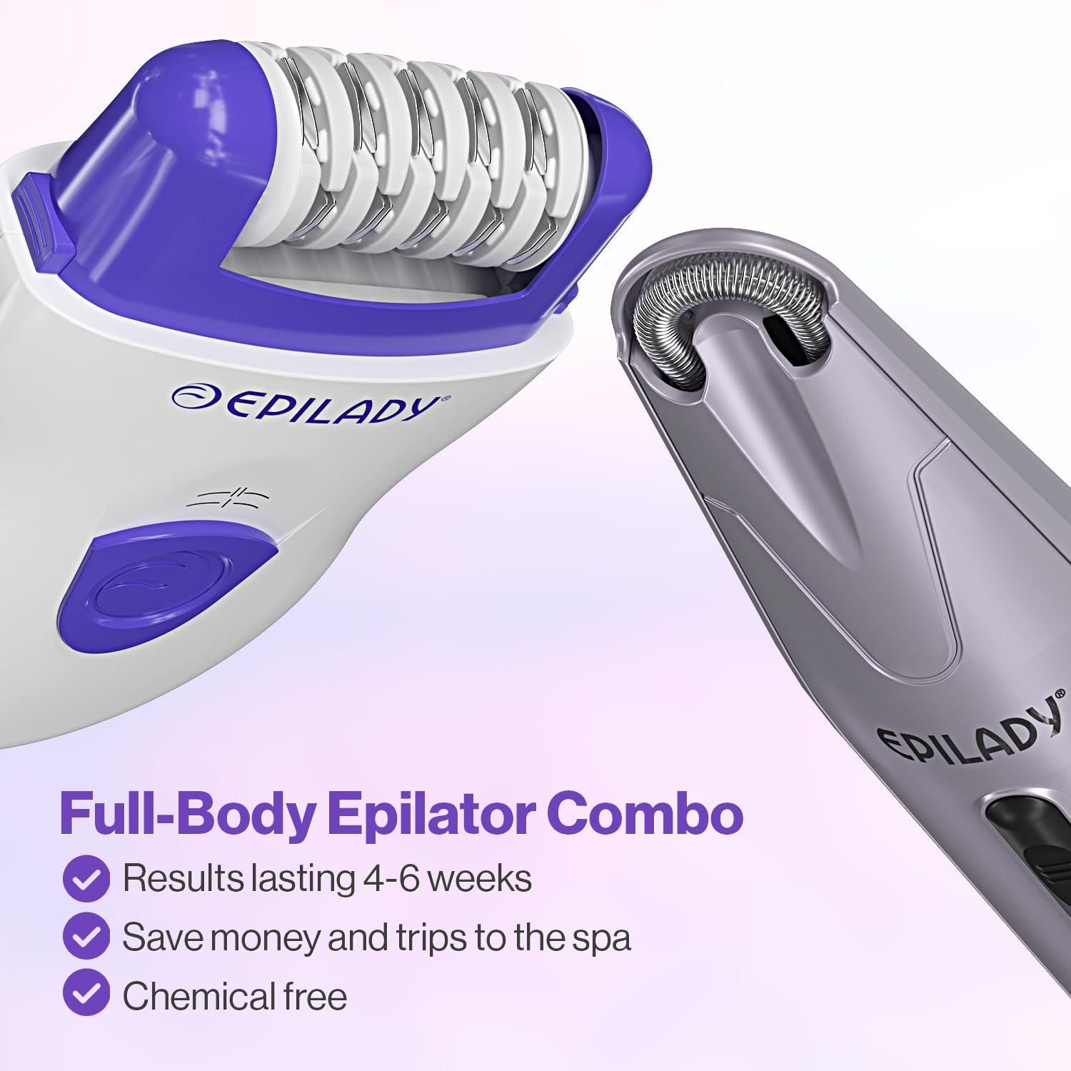 Epilady Face & Body Hair Removal Device Bundle, Corded Electric Epilator for Women with Facial Hair Remover, Epilator for Legs, Arms, Underarms, Bikini Line, Upper Lip & Chin, Long-Lasting
