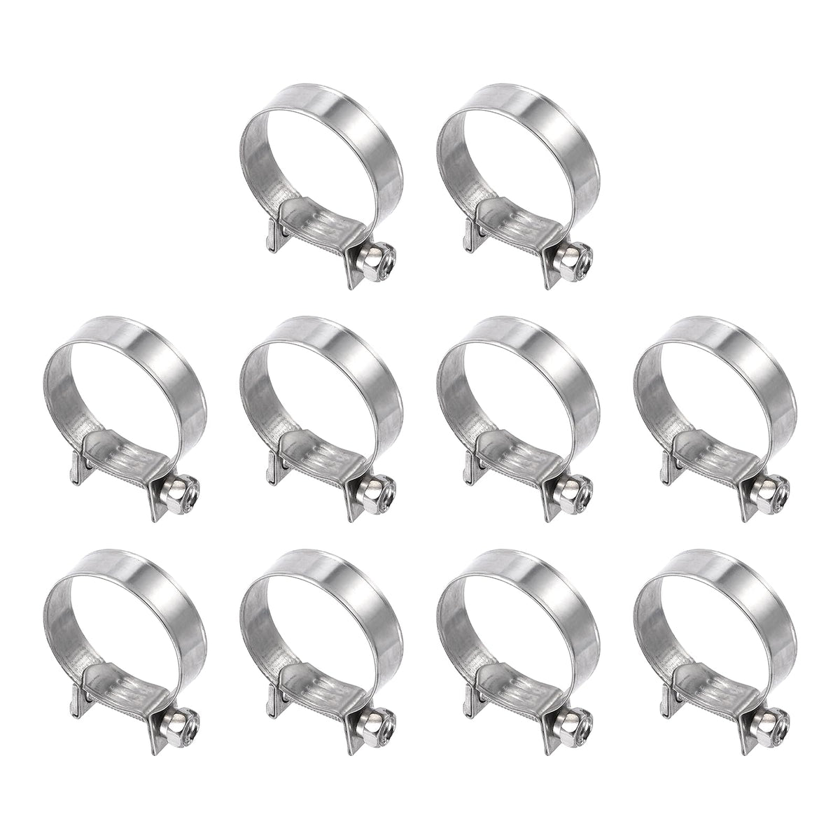 HARFINGTON 10pcs Fuel Injection Hose Clamp 26-28mm Adjustable 304 Stainless Steel Mini Gas Line Hose Clamp for Automotive Agricu