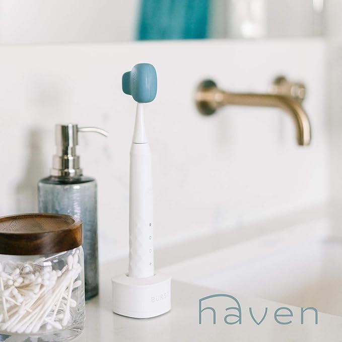 Haven Toothbrush Cover - Fits Most Adults' & Kids' Electric & Standard Toothbrushes - Pack of 2 - Blue & Charcoal Gray