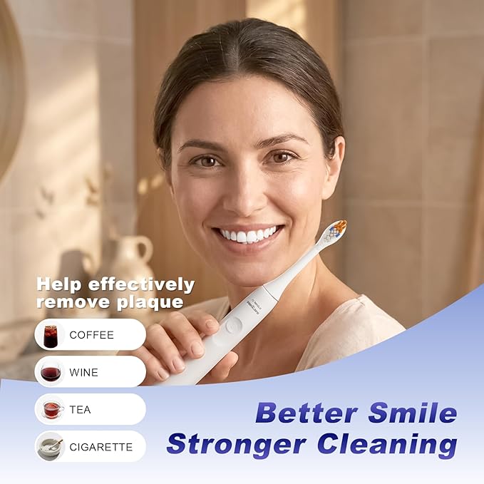 Replacement Toothbrush Heads, Compatible with Philips Sonicare Click-on Handles Replacement Brush Head with All-in-One Cleaning Electric Toothbrush Head, 8 Pack Replacement Heads