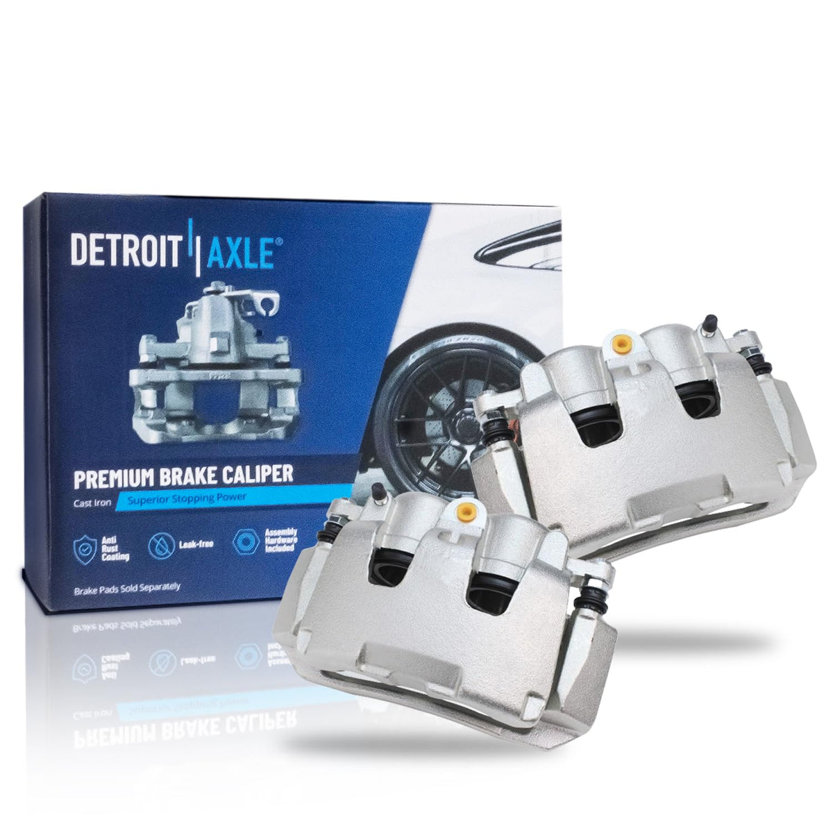 Detroit Axle - Front 2pc Brake Calipers for 06-08 Ram 1500, 05-08 Dodge Dakota, 06-09 Mitsubishi Raider, 2 Disc Brake Calipers 2