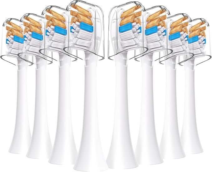 Replacement Toothbrush Heads, Compatible with Philips Sonicare Click-on Handles Replacement Brush Head with All-in-One Cleaning Electric Toothbrush Head, 8 Pack Replacement Heads