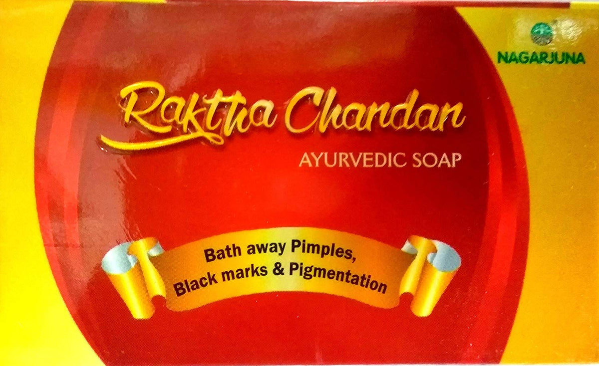 NAGARJUNA Raktha Chandan Ayurvedic Soap, Sandalwood, 75 g, Pack of 12