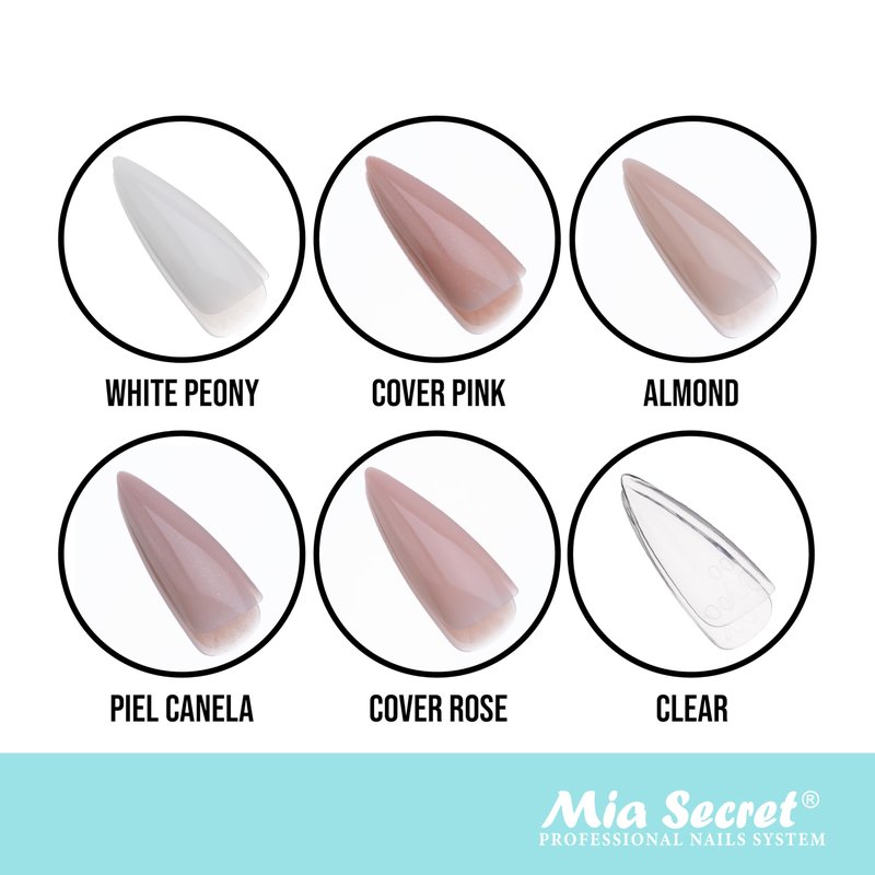 Mia Secret Soak off CLEAR Soft Gel Nail Tip MADE IN USA for Salon and DIY (Clear 504 Tips, Stiletto)