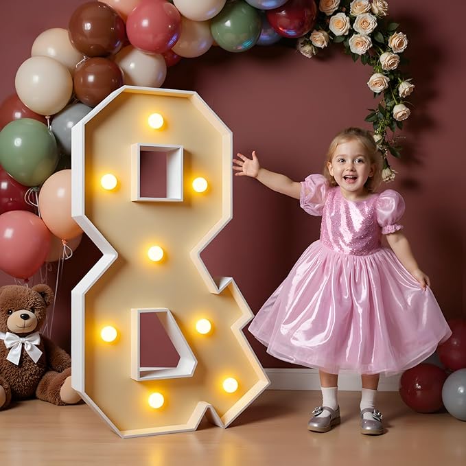 imprsv 3FT Block Marquee Letters Light Up Letters for Birthday Baby Shower Party Backdrop Decor, Large Light Up & for Wedding Decorations Engagement Party Decorations
