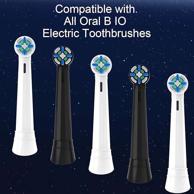 IO Replacement Heads Compatible with Oral b iO 2/3/4/5/6/7/8/9/10/Deep Clean Electric Toothbrush, Brush Heads Compatible with Oral b iO for Teeth Clean (3 White 3 Black)