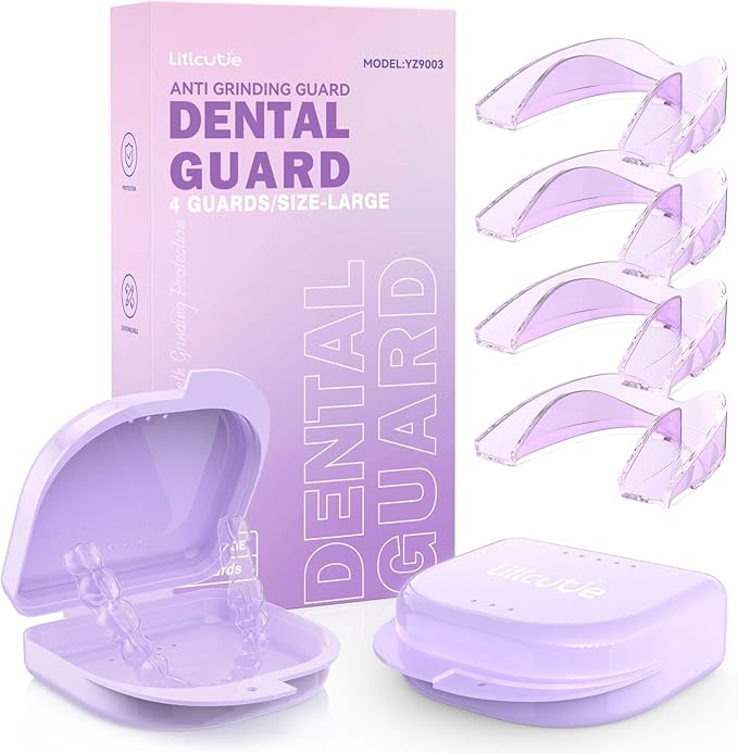 Litlcutie Mouth Guard for Grinding Teeth at Night,Night Guards for Teeth Grinding,Mouth Guard for Sleeping,Large (4 Pack)