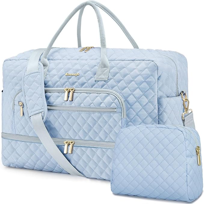 Travel Duffle Bag Weekender for Women - Carry-On Overnight Bag Personal Item Bag with Shoe Compartment & Wet Pocket Large Weekend Tote Bags with Toiletry Bag Hospital Bags for Labor and Delivery