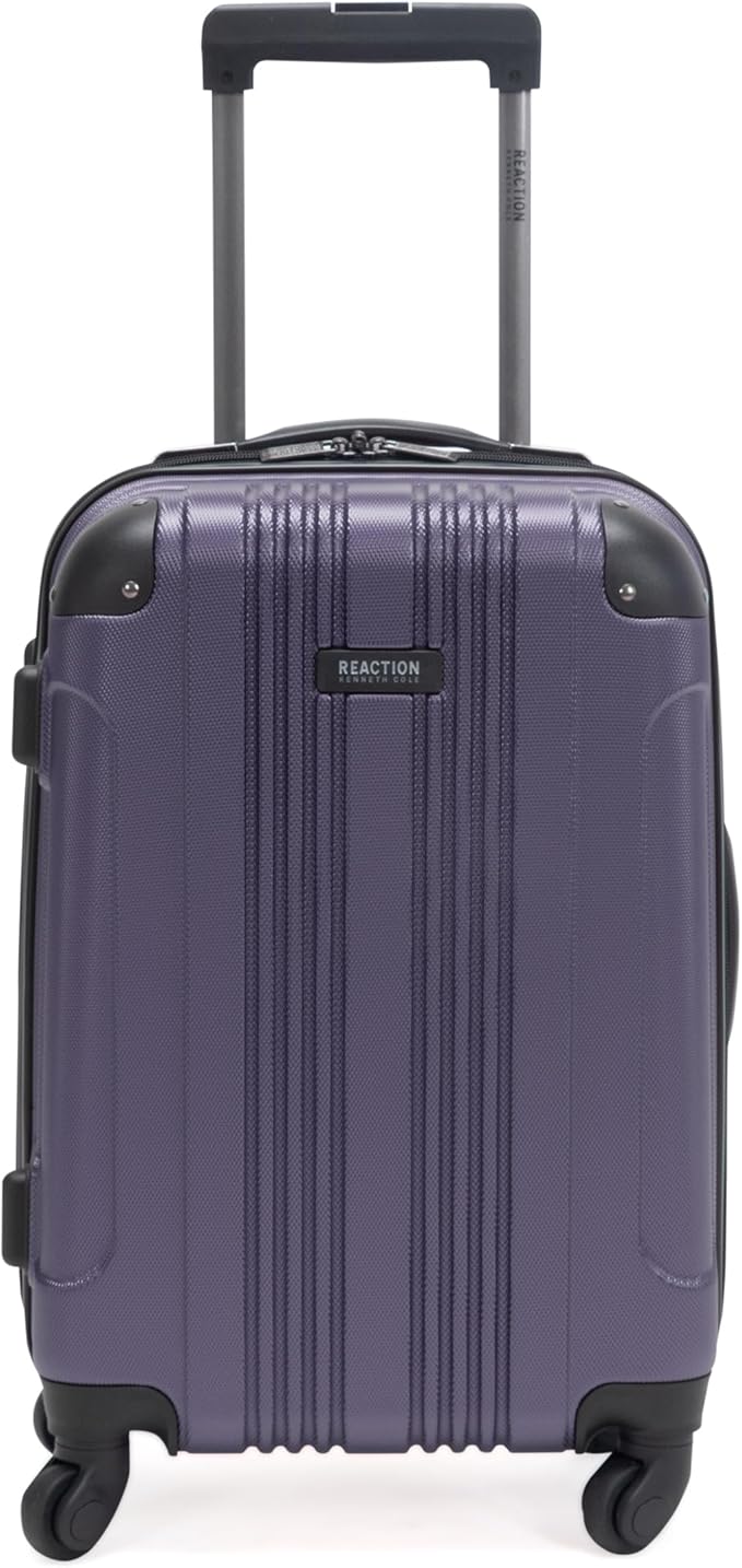 Kenneth Cole REACTION Out of Bounds Lightweight Hardshell 4-Wheel Spinner Luggage, Smokey Purple, 20-Inch Carry On