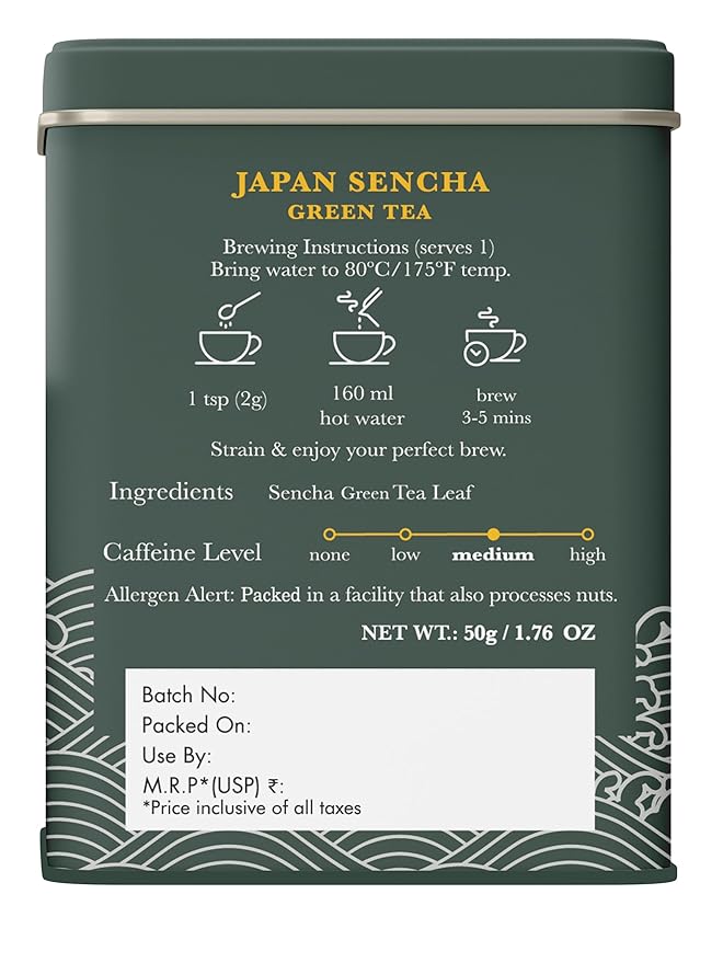 Luxmi Estates - Japanese Sencha Green Tea - 50g (25 cups) | Authentic Japanese Sencha Tea by First Leaves | Mild, Rich & Refreshing Premium Tea