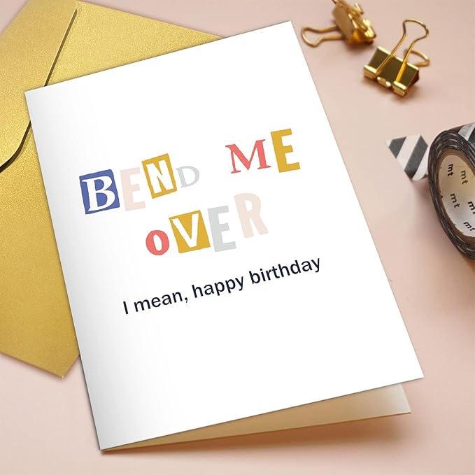 Qiliji Naughty Birthday Card for Him, Funny & Happy Birthday Card for Her