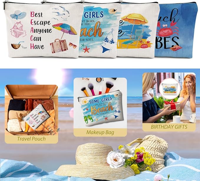 1 Pcs 3 Pcs 4 Pcs Makeup Bag, Girls Trip Gifts Favors Girls Weekend Gifts, Friendship Gifts for Women Bestie Bride