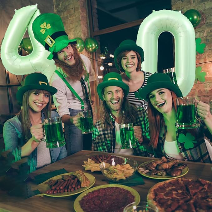 40 Inch Number 40 Balloons, Olive Green Giant Jumbo Helium Number 40 Foil Balloons for 40th Birthday Party Anniversary Events Boys Girls Decorations Supplies