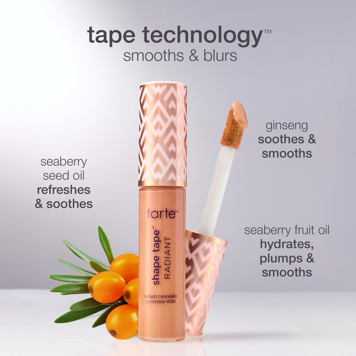 tarte shape tape radiant concealer – Medium-Coverage, Hydrating Finish Under Eye Concealer for Dark Circles, Redness & Discoloration, Vegan, Cruelty-Free, travel size, 35H medium honey