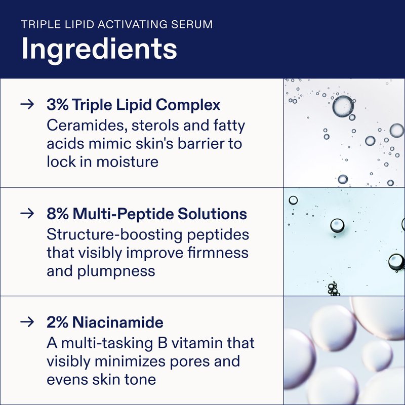 Skinfix Barrier+ Better Skin Starts Here Kit - Includes Mini Triple Lipid-Peptide Cream (0.5 oz), Mini Foaming Oil Cleanser (2 oz) & Mini Triple Lipid Activating Serum (0.35 oz) - Vegan, Cruelty Free