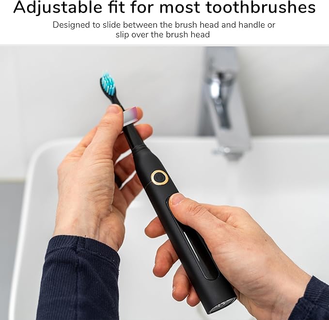 The Drip Dodger Electric Toothbrush Drip Guard (Pack of 2) – Adjustable Silicone Ring to Keep Charging Base Clean – Fits Oral-B, Sonicare & More – Dishwasher-Safe - Stops Paste & Water Mess