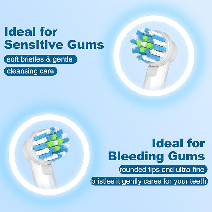 Replacement Heads Compatible with Braun Oral B Pro 1000, Genius X, Smart 1500 Electric Toothbrush, Toothbrush Heads Refills Compatible with Oral B (16 White)