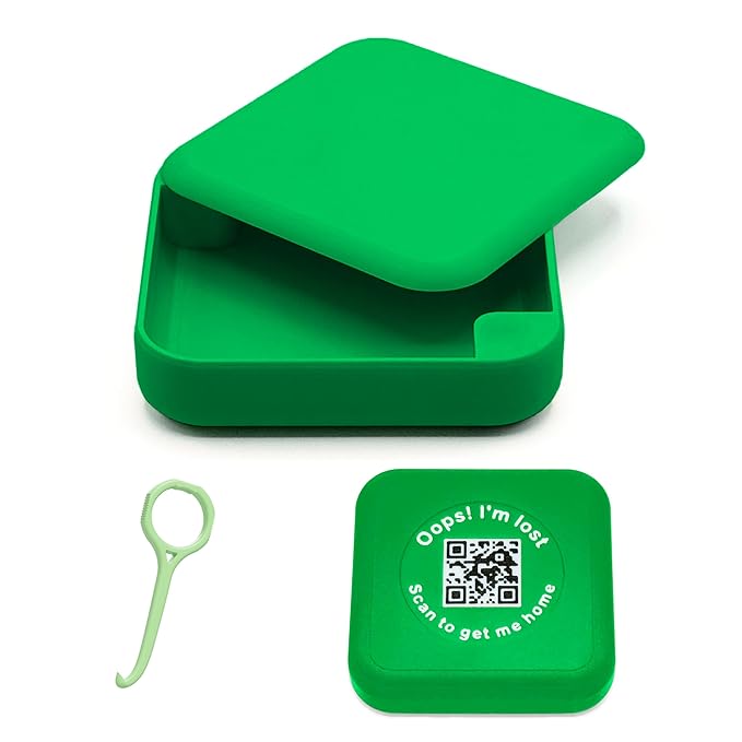Kasse Invisalign Case by nCase | Modern Aligner & Retainer Case with QR Code Recovery | Magnetic Twist Open | 3D Printed in the USA | Secure Travel Design | Includes Invisalign Remover Tool | Green