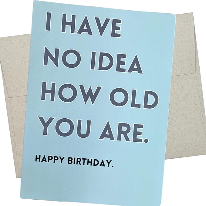 Funny Birthday Cards for Men & Women - Witty Best Friend Birthday Card for Coworker - 1 Premium 5x7 Inch Blank Inside Card for Him or Her, Ideal for Brother or Dad Birthday Card too - 1074