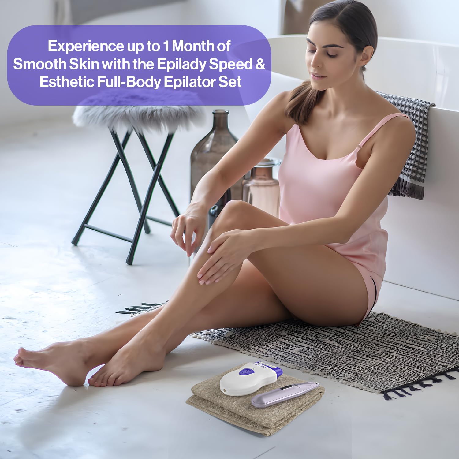 Epilady Face & Body Hair Removal Device Bundle, Corded Electric Epilator for Women with Facial Hair Remover, Epilator for Legs, Arms, Underarms, Bikini Line, Upper Lip & Chin, Long-Lasting