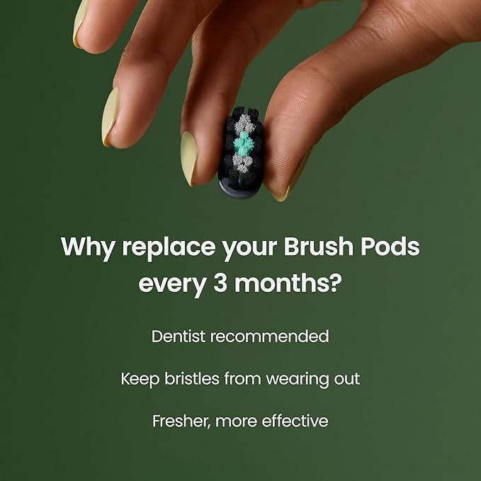 quip Ultra Brush Pod Refill Heads - 4 Pack - Verified quip Brush Head Refills for Sonic Electric Toothbrushes - Soft Bristles, Compact - Last 3 Months Each - Black