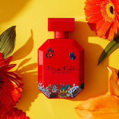 Frida Kahlo Red Deluxe Edition Eau de Toilette Spray for Women – Warm Floral Scent w/Rose, Grapefruit, Jasmine, Vanilla, Cedarwood – Long-Lasting- Lacquered Bottle in a Luxury Drawer Gift Box - 3.4 oz