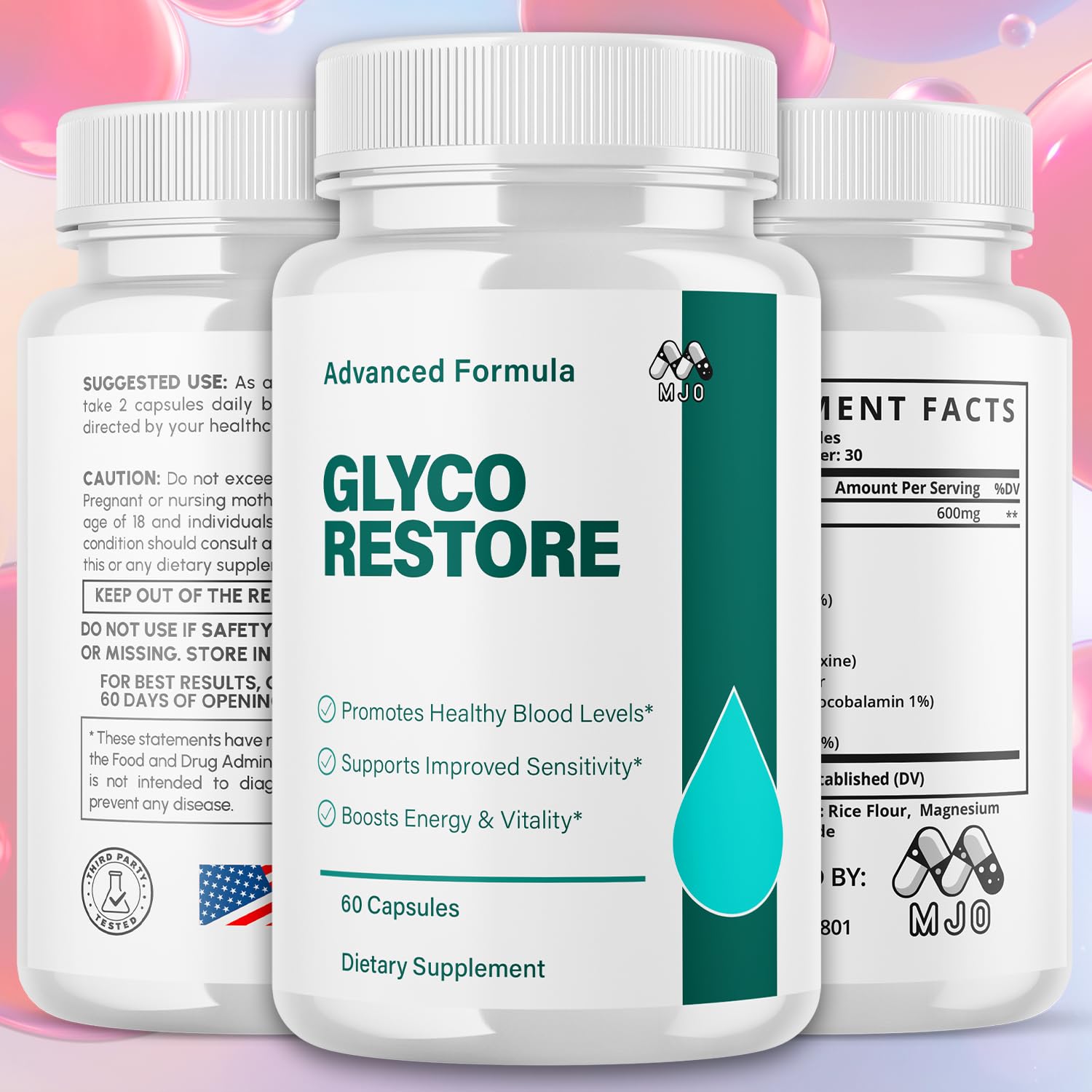 (2 Pack) Glyco Restore Capsules, Official GlycoRestore Pills with All Natural Ingredients, Advanced Overall Health and Wellness Vitamin Support Supplement with Max Multivitamins Support (120 Capsules)