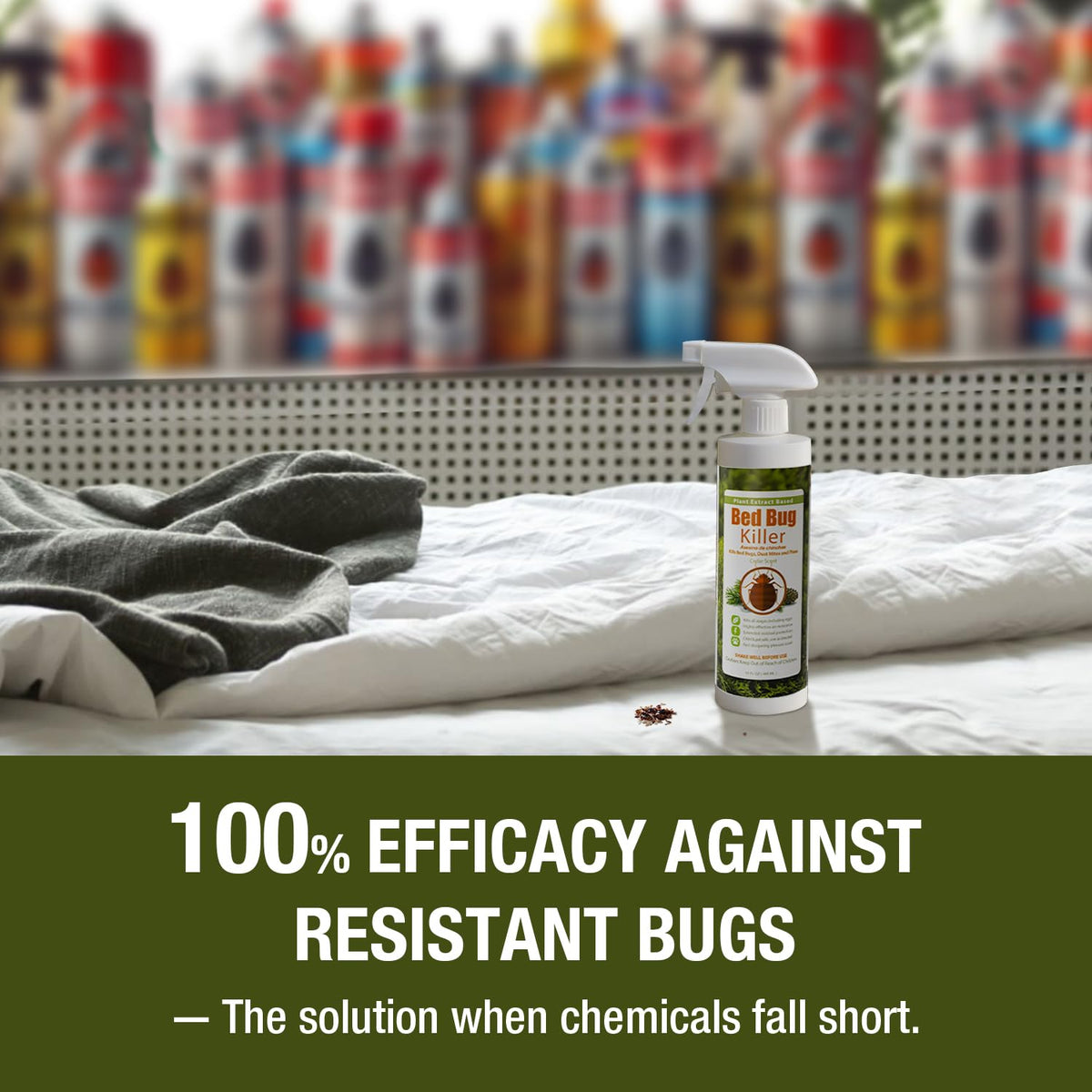 Bed Bug Killer 16 oz EcoVenger by EcoRaider, 100% Kill Efficacy, Bedbugs & Mites, Kills Eggs & The Resistant, Lasting Protection, USDA BIO-Certified, Plant Extract Based & Non-Toxic, Child & Pet Safe