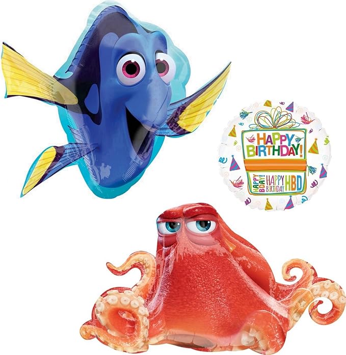 Anagram Finding Dory Party Supplies 3 pc Birthday Balloon Bouquet Decorations