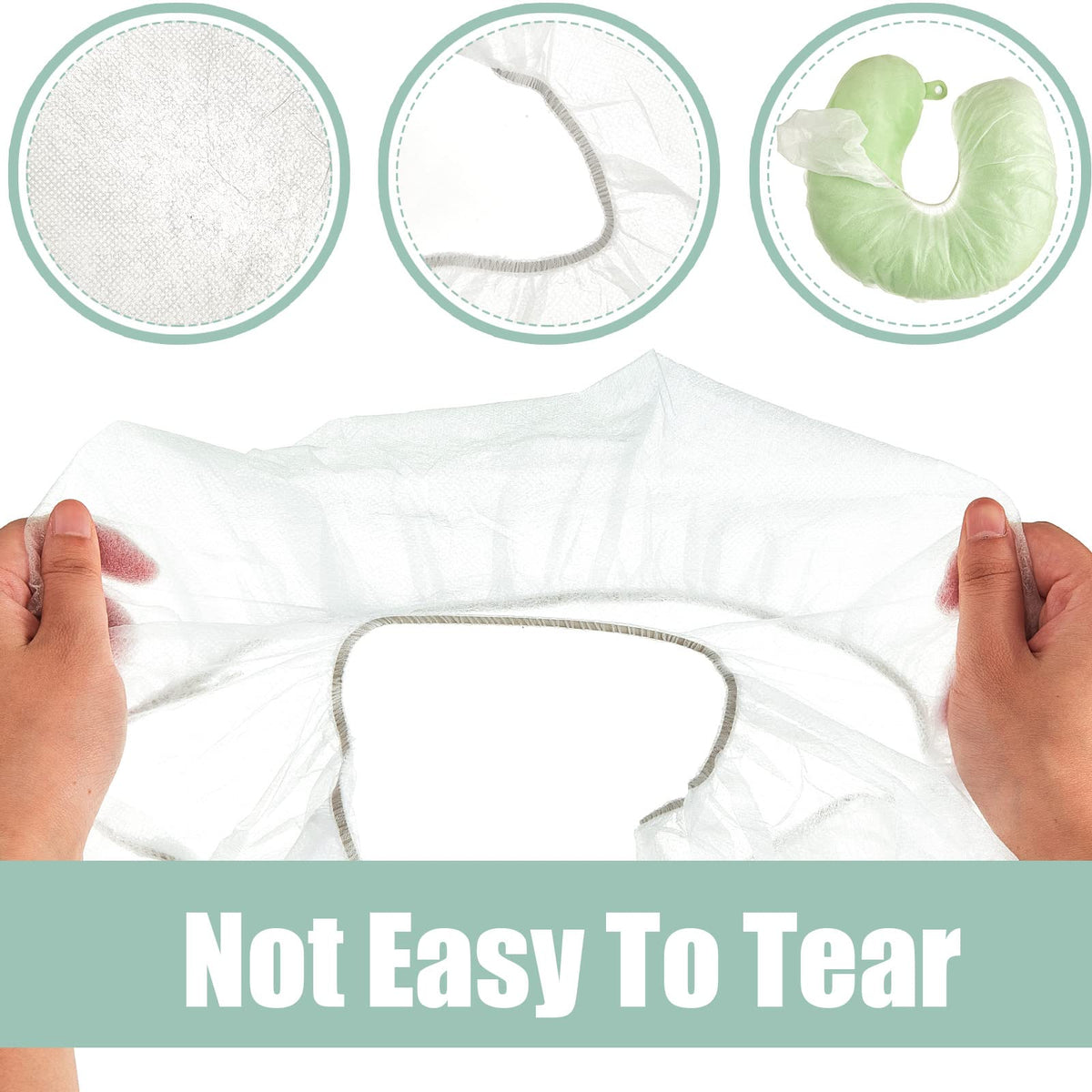 Jecery 200 Pcs Disposable Face Cradle Covers, Soft Fitted Headrest Neck Pillow Covers for Massage Tables, Chairs Beauty Salon Spa