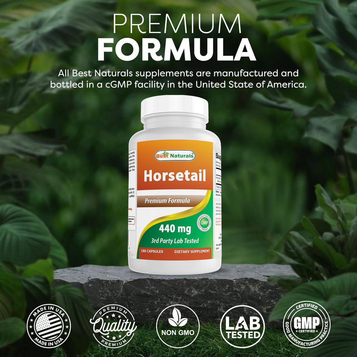 Best Naturals Horsetail 440 mg 180 Capsules (180 Count (Pack of 2))
