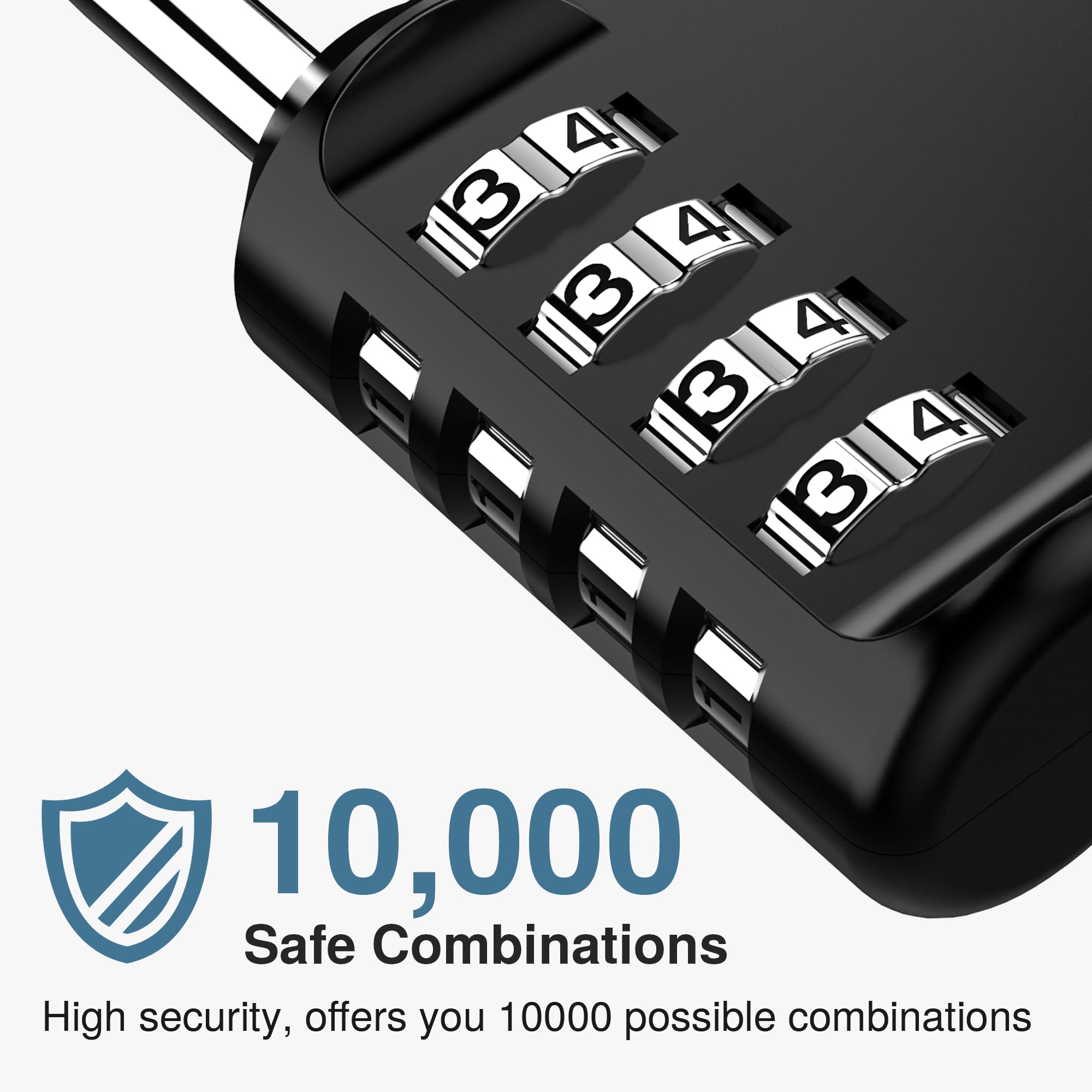 Puroma 10 Pack Combination Lock for Locker 4 Digit Outdoor Waterproof Padlock for School, Gym, Sports, Fence, Toolbox, Gate, Case, Outdoor, Hasp Storage, Cabinets (Black)