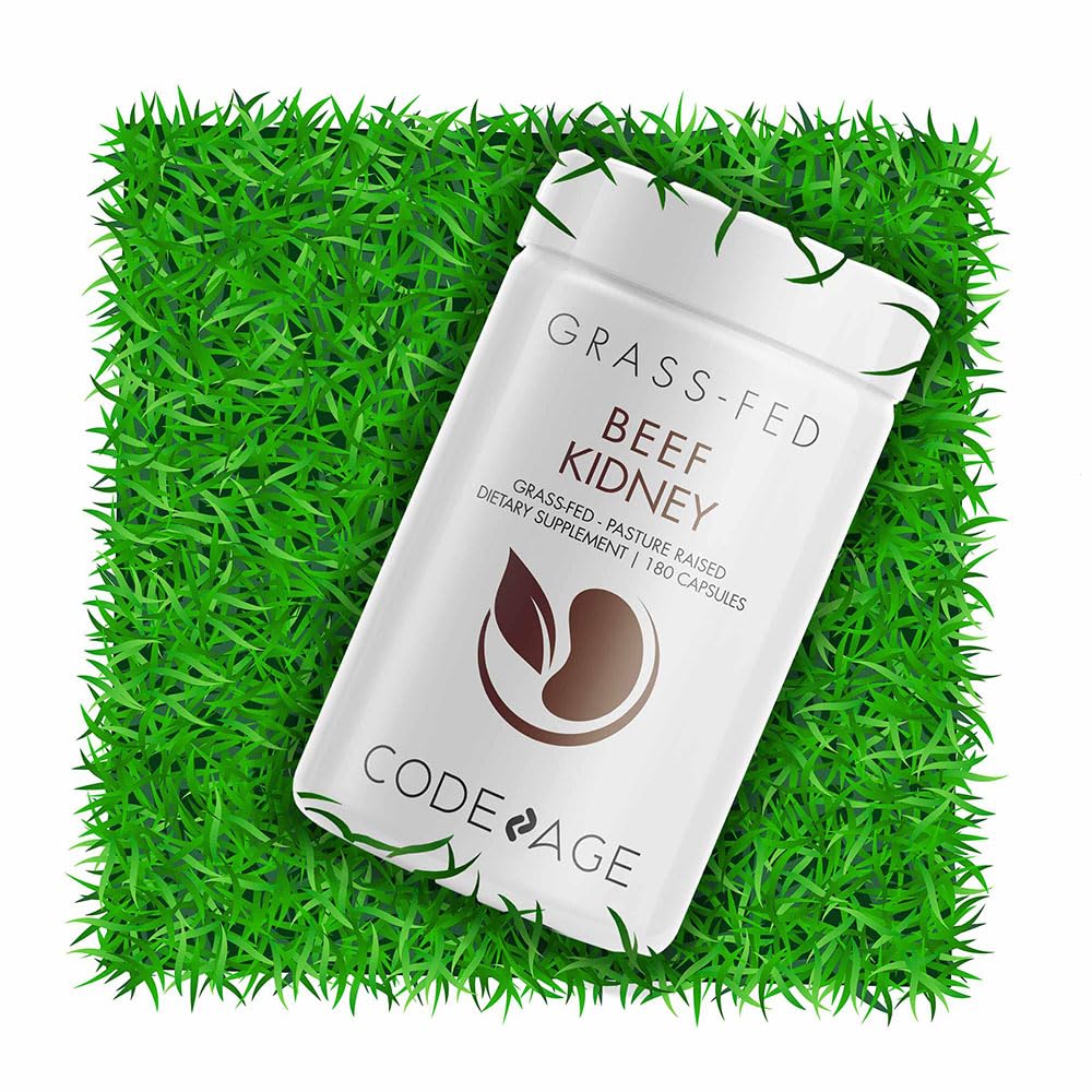 Codeage Beef Kidney, Grass-Fed, Freeze Dried, Desiccated, 180 Capsules