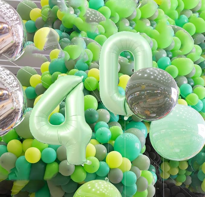 40 Inch Number 40 Balloons, Olive Green Giant Jumbo Helium Number 40 Foil Balloons for 40th Birthday Party Anniversary Events Boys Girls Decorations Supplies