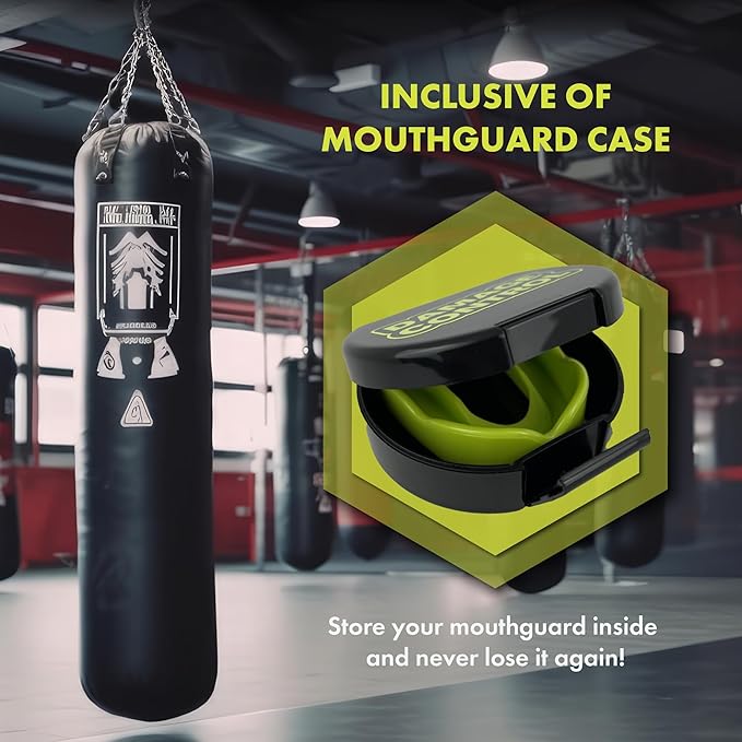 DAMAGE CONTROL Extreme Impact Mouth Guard – Sports Mouthguard for Boxing, MMA, BJJ, Hockey, Rugby, Lacrosse, & More – Mouthpiece for Teeth & Jaw Protection, for Youth & Adults (Adult, Black)
