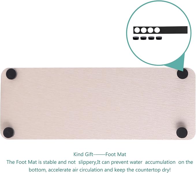 2 Pcs Water Absorbing Stone Trays, Kitchen/Bathroom Sink Soap Dish, Diatomite Tray Used for Hand Soap & Cosmetic Bottles in The Modern Home, 3.15" W x 8.7" L, Light Gray