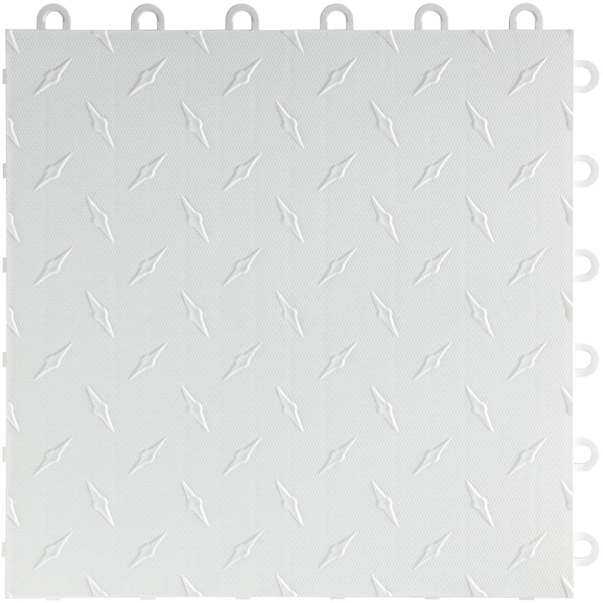 Speedway Diamond Interlocking Garage Floor Tiles 12 x 12-Inch, White, 50 Piece Set