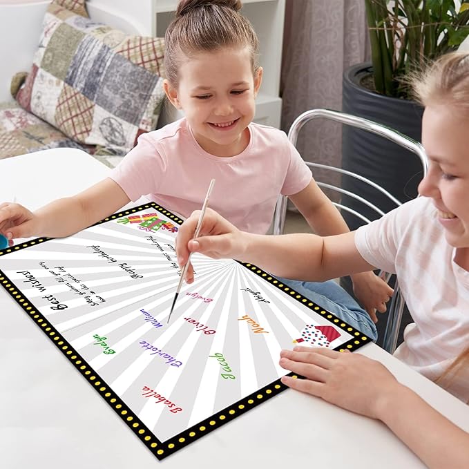 party greeting Jumbo Birthday Card Giant Guest Book Black Happy Birthday Party Decorations Supplies Gifts for Coworker Teacher Boys Girls -Large 14 x 22 inches