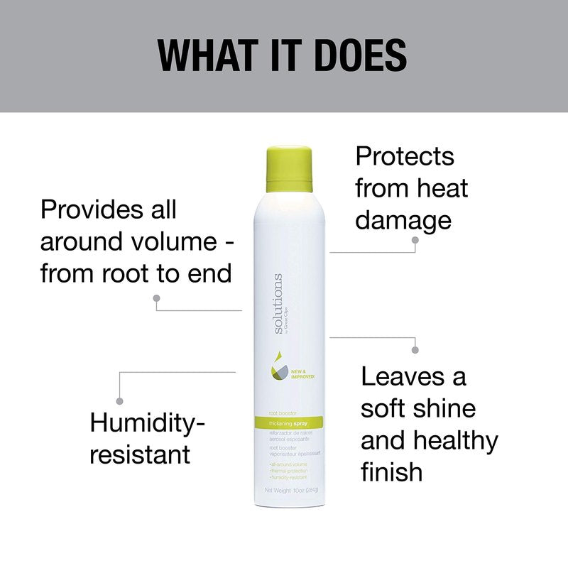 GREAT CLIPS Solutions Root Booster Thickening Spray, 10oz | Protects Against Humidity & Heat Damage | Adds Volume, Body & Lift | For Fine to Medium Hair
