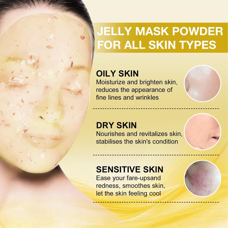 Angeland Jelly Mask for Facials Professional, Hydrating & Moisturizing Peel-Off Natural Gel Face Mask SkinCare, Professional Spa Use Jelly Face Masks, Deep Hydration & Glow 23 Fl Oz (Collagen)