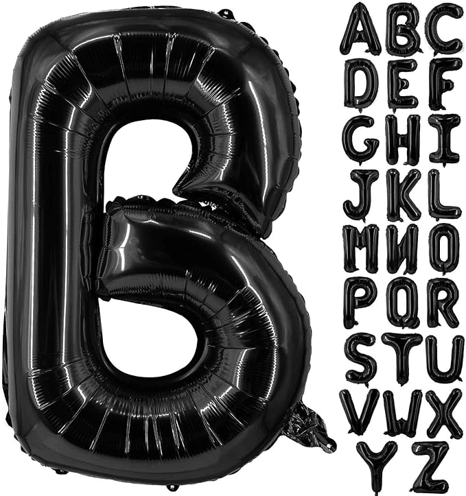 Lovoir 40 Inch Large Black Letter B Balloons Big Size Jumbo Mylar Foil Helium Balloon for Birthday Party Celebration Decorations Alphabet Black B