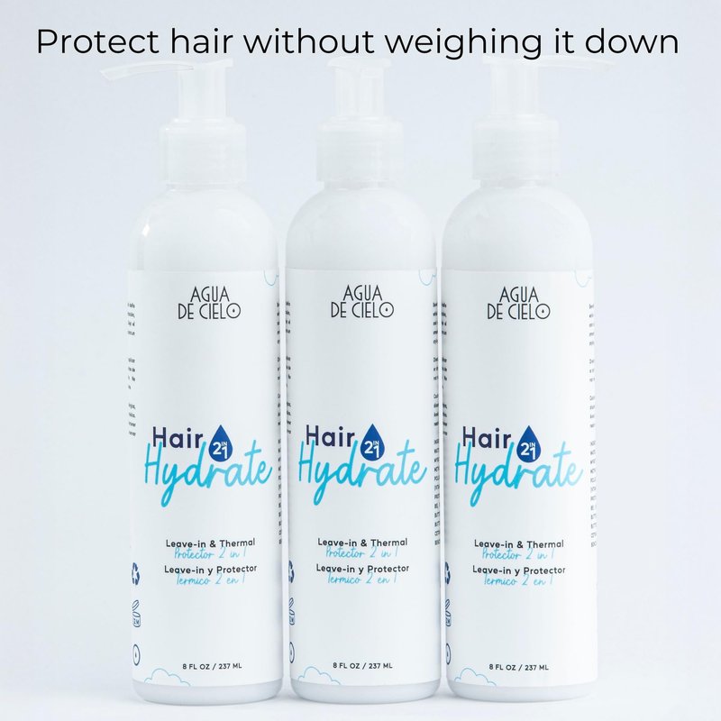 Agua de Cielo Hair Hydrate - 2-in-1 Leave-In Conditioner & Heat Protectant for Hair, Hydrates & Protects Without Weighing Down, Thermal Spray Made with Yogurt Protein, Shea Butter & Cocoa - 8 Oz