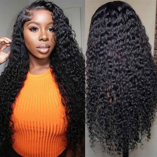 virginess Deep Wave Lace Front Wigs Human Hair Pre Plucked 22 Inch 13x4 Lace Frontal Closure Wig for Black Women Human Hair Glueless Deep Curly Lace Front Wig