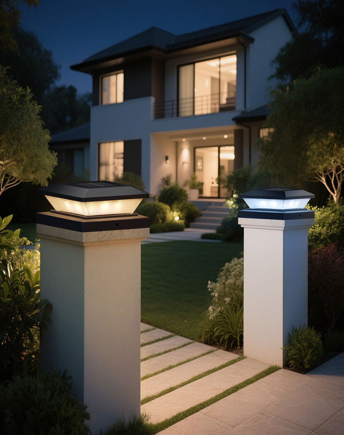 4x4 Solar Post Cap Lights - 12 Pack Fence Deck Post Solar Powered Lights