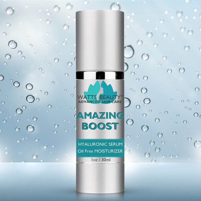 Watts Beauty Amazing Boost Ultra Hydrating Hyaluronic Serum - Oil Free Face Moisturizer 1 oz