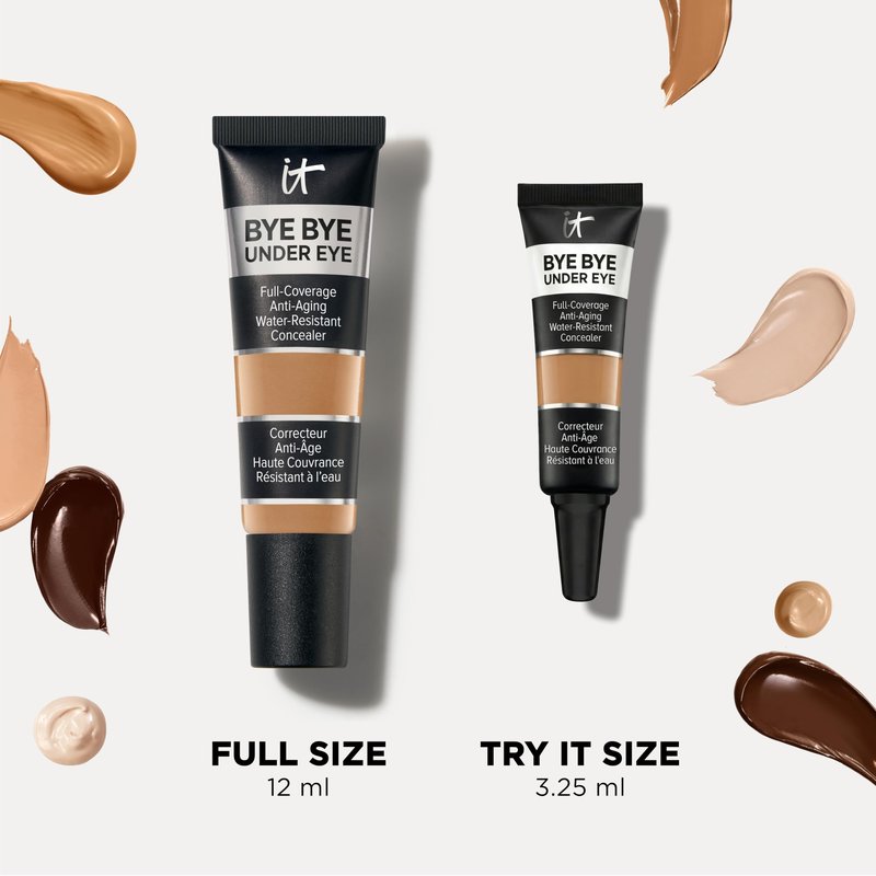 IT Cosmetics Bye Bye Under Eye Concealer (Medium Beige) - Waterproof, Full Coverage Brightening Concealer For Dark Circles, Fine Lines, Redness & Discoloration, Anti-Aging, 24H Wear - 0.4 fl oz