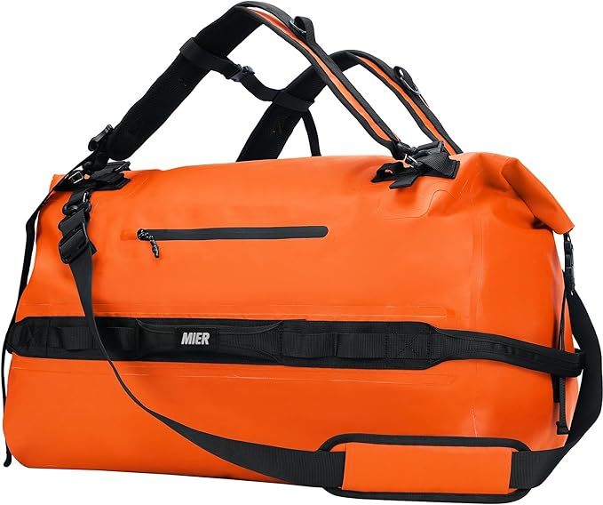 MIER Large Waterproof Duffel Bag Rolltop Dry Backpack Duffle Bags for Kayaking, Rafting, Boating, Swimming, Camping, Travel, Gym, Beach, 60L/80L