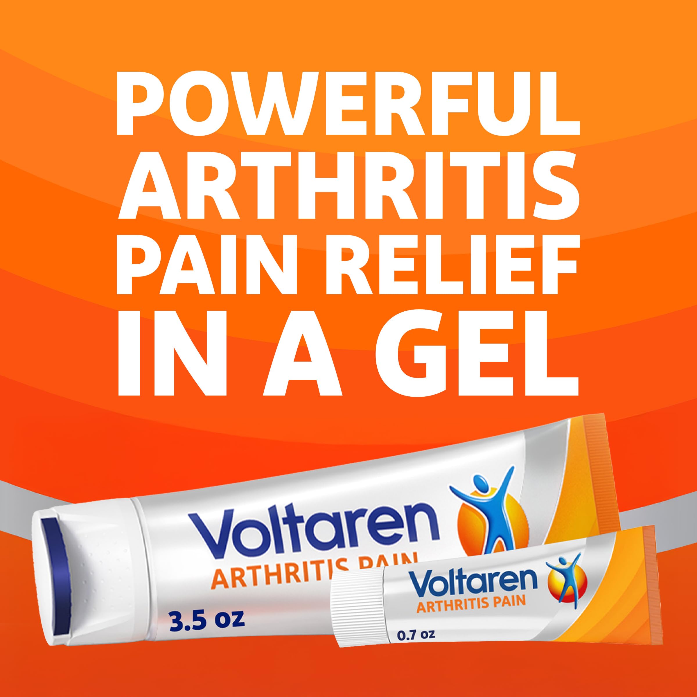 Voltaren Arthritis Pain Gel for Powerful Topical Arthritis Pain Relief with Diclofenac - NEW Easy Open Cap - 100 g Tube And 20 g Travel Size Tube