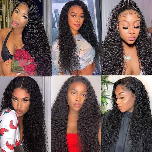 26 Inch Deep Wave Lace Front Wigs Human Hair 200 Density 13x6 HD Transparent Jerry Curly Lace Front Wigs Glueless Wigs Pre Plucked Deep Curly Human Hair Wig for Women