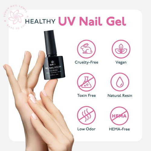 SUNUV 48W UV Dryer SUN4 for Gel Nail Polish, Hema-Free Kit With 16 Colors